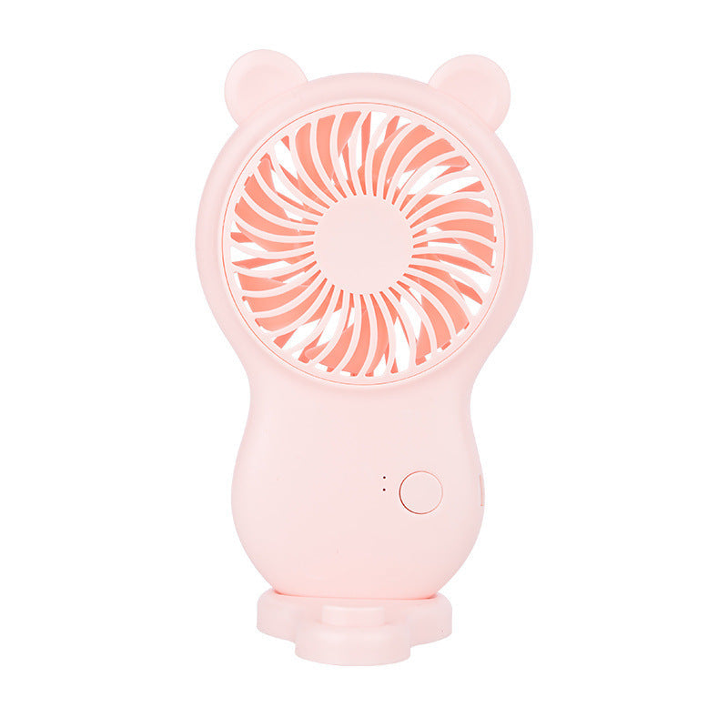 Handheld Pocket Mini Fan Portable With Bracket USB Mini Fan Portable Pocket Fan Cartoon Handheld Desktop Rechargeable Standing Fan Three Gear Wind Speed Regulation Battery Operated USB Small Fan with 3 Speeds for Home Office Car Outdoor Travel